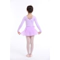 Pikkukuva 5 / 5: 120cm Tyttöjen balettitrikoomekko Kaksiosainen setti Trikoo Bodysuit + Hame Voimistelu Baletti Baletti Tanssi Tyttö Pitkähihainen