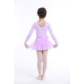 Pikkukuva 5 / 5: 120cm vaaleanpunainen tyttöjen balettitrikoomekko Kaksiosainen setti Trikoo Bodysuit + Hame Voimistelu Baletti Baletti Tanssi Tyttö Pitkähihainen