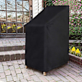 Pikkukuva 1 / 5: Puutarhan pinottavan tuolin suojus, vedenpitävä, tuulenpitävä, kestävä 210D Oxford-kangasmateriaali 75 x 75 x 120 cm (musta)