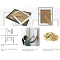 Miniatyrbillede 5 af 5: 100 stk. Guld-Billedophængsæt i Rustfrit Stål Ramme Fastgørelse Billedophængskroge Billedophæng Spejlkroge Assorterede Billedvægskroge