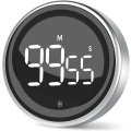 Miniatyrbilde 1 av 5: Kjøkken Timer Digital Timer med Stoppeklokkefunksjon og Nedtelling Aluminiumlegering Hus 2 Display Skjermmodus 3 Justerbare Volumnivåer