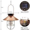 Miniatyrbillede 2 af 3: Solcelledrevet LED-lampe i wolfram med smedejernslanterne, skiveformet hængelampe til have, terrassedekoration, dekorativ retro