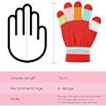 Miniatyrbilde 2 av 5: Barnevotter Vinter Strikket Fargerike Stripe Votter Magiske Hel Finger Votter Stretchy Varme Votter for Gutter og Jenter, Unisex, 5-10 År Gamle, 6 Par