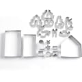 Miniatyrbild 3 av 5: 3D Pepparkakshus Form Kakskärare Set Presentförpackning 18 st