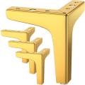 Miniatyrbild 1 av 5: Set om 4 metalliska triangulära bordsben - Guld 15 cm, belastningskapacitet upp till 800 kg, moderna metalliska triangulära bordsben för skåp, soffor, möbelstift