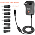 Miniatyrbild 1 av 4: 30W AC till DC Adapter Universell Sektor 3V 4.5V 5V 6V 7.5V 9V 12V, Multi-spänningsadapter med 8 DC-kontakter för hushållselektronik