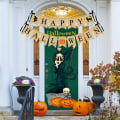 Miniatyrbilde 3 av 5: Happy Halloween Burlap Banner Gresskar Heks Halloween Festdekorasjoner 2 stk Hjemmefest Vegg Mantel Peis Gjerde Dekorasjon Rekvisita