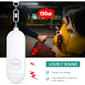 Miniatyrbilde 2 av 5: Set med 2 personlige sirener for kvinner eldre, doble høyttalere med LED-lys, oppladbar 130dB sikkerhetspanikk-sirene for studenter, jenter, barn, etc. (Bla
