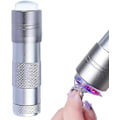 Miniatyrbilde 1 av 5: Mini neglelakk herdende lampe, UV håndholdt med gelé silikon bufferhode, for neglekunst, raskt hjemme og salong, sølv