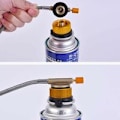 Miniatyrbilde 4 av 5: 2 stk Camping Gassflaske Adapter Gassadapter Hodeadapter Dyseadapter Gasskomfyr Ventiladapter for Skru-På Butantank