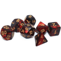 Miniatyrbillede 3 af 5: 1 multisidet terningesæt glitter terninger til dungeons and dragons rollespil grøn blandet sort nebula terninger