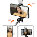 Miniatyrbillede 4 af 4: Selfie stick, bærbar aluminiumslegering tripod med lys, med Bluetooth fjernbetjening - 0,7 m