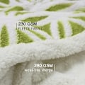 Miniatyrbillede 2 af 5: King Size Fleece Tæppe Alsidigt Blødt Ekstra Stort til Seng Sofa (Frugtgrøn, 130 x 160)