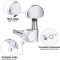 Miniatyrbillede 4 af 5: (6 stk.) Guitar Tuning Machines Knobs, 3L3R String Tuning Pegs Keys Pegs Lukkede Hoveder Udskiftningsdele til Elektrisk eller Akustisk Guitar