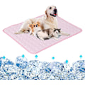 Miniatyrbillede 1 af 2: Køleunderlag til hunde, kølepude, vaskbar kølig silkekølepude til kennel, sofa, seng, pink（M）