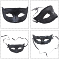 Miniatyrbilde 3 av 3: 2 stk. Maske for par i jern til karneval - Maske for kvinner i blonder og maske for menn til Halloween - Svart maske