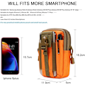 Miniatyrbild 5 av 5: Taktisk bältesväska, nylonbältesväska - Orange - Multifunktionell Molle EDC-gadgetväska för telefon, utomhus, vandring, bergsklättring och cykling