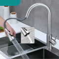 Miniatyrbild 2 av 4: 304 Rostfritt Stål Utdragbar Köksblandare 360° Svängbar Diskho Blandare med Utdragbar Spray (Engineering Style Plast Ventilkärna Säte)
