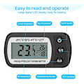 Miniatyrbild 2 av 5: Digital kylskåpstermometer för kyl och frys -20 till 50 °C med krok, lättläst LCD-skärm, Max Min inspelningsfunktion (bl