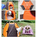 Miniatyrbillede 2 af 5: Bærbart, sammenklappeligt kæledyrshus - Anti-ultraviolet, regntæt, vandtæt, holdbart til hunde og katte - Soveværelse til sommer, indendørs, udendørs, camping, rejser