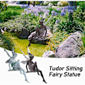 Miniatyrbillede 3 af 4: Magisk Fe Havepynt Sæde, Tudor og Turek Siddende i Resin Havedekoration 22 cm