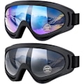 Miniatyrbild 1 av 5: Skidglasögon, skid- och snowboardglasögon för pojkar och flickor, pojkar och flickor, ungdomar, bländfria, anti-imma snowboardglasögon glasögon 2-pack
