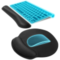 Miniatyrbillede 1 af 5: Musemåtte med håndledsstøtte, komfortabel tastaturhåndledsstøtte, tastatur memory foam håndledsstøtte, nem skrivning og smertelindring musematte sæt til computer