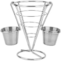 Miniatyrbilde 1 av 5: Metall Fransk Fries Holder, Buffet Cone Snack Display Stand Kan Brukes Til Å Holde Friterte Snacks Kyllingfilet