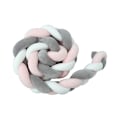 Pikkukuva 1 / 4: 3M Cot Bumper Snake Cushion Braided Bumper Velvet Baby Protection Anti-Collision Fabric Fence (White+Pink+Green)