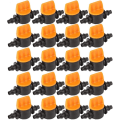 Miniatyrbillede 1 af 5: Drypvandingsslange-afspærringsventil til 1/4-tommer 4mm/7mm universel slangekobling, 20 stk.