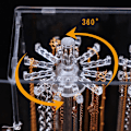 Miniatyrbillede 4 af 5: Akryl halskæde display med 24 kroge, transparent halskæde organizer, anti-støv roterende opbevaringsstøtte til smykker, udstillingsvindue