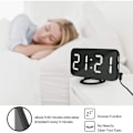 Miniatyrbild 3 av 5: Digital väckarklocka, Spegelyta klocka 6.2in LED-display med två USB-portar, automatiskt dimmerläge, skrivbords väggklocka med snooze-funktion
