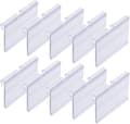 Sats med 30 prislappar för T-krokar. Etikett 42 x 60 mm. Transparent. Prislappshållare