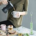 Miniatyrbillede 5 af 5: Støjsvag håndholdt mælkeskummer - USB genopladelig, 3 hastigheder til cappuccino, latte & varm chokolade (Grøn)