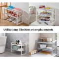 Miniatyrbillede 4 af 4: Køkkenopbevaring Hylder Under Vask Udtrækkelig Hylde Multifunktionel Organizer til Køkken Badeværelse Soveværelse Stue Justerbar Længde 50-70cm