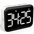 Miniatyrbillede 1 af 5: Nedtællingsfunktion, digitalt ur batteridrevet, stort display, 2 lysstyrke- og lydstyrkeniveauer, egnet til klasseværelser, lærere, børn (Cool Whit