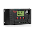 Miniatyrbilde 1 av 5: 30A Solcellepanelkontroller, 12V 24V Intelligent Batteriregulator, Solcellepanelregulator med Justerbar LCD-skjerm, Dobbel USB-port