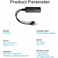 Miniatyrbilde 4 av 5: Gigabit Micro USB PoE Splitter Output 5V 2.4A, IEEE 802.3af Standard 10/100 / 1000Mbps Power Over Ethernet Splitter Adapter for Security IP Camera C