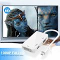Miniatyrbild 2 av 5: OZVAVZK Mini DisplayPort till HDMI VGA DVI Kabeladapter 1080p 3-i-1 Thunderbolt Mini DP till HDMI VGA Konverterare, för MacBook Microsoft Lenovo Thinkpad