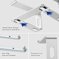 Miniatyrbillede 4 af 5: Bærbar computer stand, ergonomisk bærbar computer stand, aluminium bærbar computer stand kompatibel med 10 til 15,6 tommer, sort