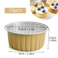Pikkukuva 2 / 4: 10 kpl:n minipiirakkavuokien sarja, quiche-piirakkavuokia, muffinikuppikakkuja, munapiirakkapuddingmuotteja, DIY-työkaluja, tarttumatonta pinnoitetta quiche-leivontamuotteja (kulta)