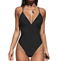 Miniatyrbilde 1 av 4: Kvinners Crisscross Back Ruched One Piece Badedrakt V M