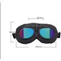 Pikkukuva 5 / 5: Lunettes Moto Aviateur Harley Chopper Vintage Style Mod (Verre Jaune). AF195 Noir