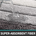 Miniatyrbilde 3 av 5: 40 x 60 cm stripet baderomsmatte - grå, supermyk baderomsmatte, maskinvaskbar, svært absorberende