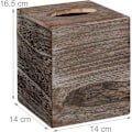 Miniatyrbild 3 av 5: 10025563 Fyrkantig näsdukbox, Distributör Badrumsservetter, Träkub, shabby, HLP 16,5x14x14 cm, brun, 1 element
