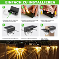Miniatyrbild 5 av 5: Solcellsbelysning för utomhusbruk, LED-vägglampa för utomhusbruk, 8-pack varmt vitt + RGB-färg, solcellslampor för staket, staket, terrass