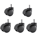Miniatyrbilde 1 av 5: Sett med 5 kontorstoler 10 mm x 22 mm - - Hjul for harde gulv opptil 175 kg - - hjul for dreiestoler - - Enkel installasjon uten verktøy