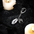 Miniatyrbillede 5 af 5: Souvenir Skelet Nøglering Minde Aske Smykker Kæledyr Kremering Smykker Rustfrit Stål Kæledyr Hvalp Pote Bånd Minde Taske (Sølv)