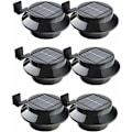 Pikkukuva 1 / 4: 6 LED-aurinkolamppusetti ränniin, aitaan, kattoon, puutarhaan, pihalle, seinälle, musta