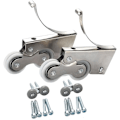 Miniatyrbillede 1 af 5: Rustfrit stål/Titanium Legering Stille Remskive To Hjul til Skydedørsgarderobe (2 par)